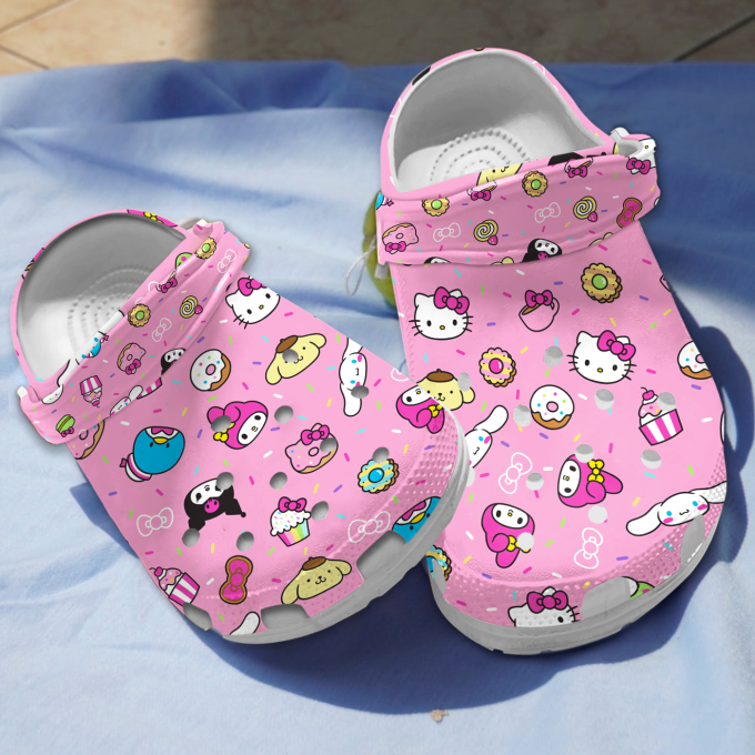 Classic And Water-Resistant Hello Kitty Pink Clogs For Kids & Adults