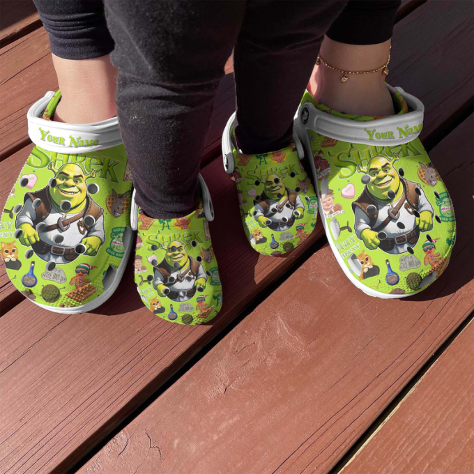 Custom Shrek Cartoon Clogs for Kids & Adults – Personalized Unisex Footwear