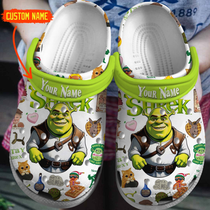 Custom Shrek Cartoon White Clogs – Fun & Comfy Footwear for Kids & Adults Custom Shrek Cartoon White Clogs – Fun & Comfy Footwear for Kids & Adults