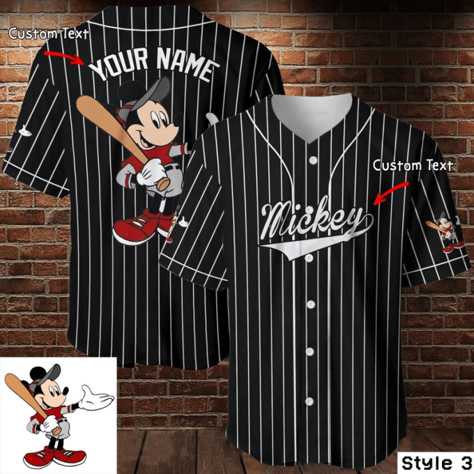 Personalized Mickey Mouse Disney Black Baseball Jersey – Perfect Gift for Disney Lovers Baseball Jersey 103 Personalized Mickey Mouse Disney Black Baseball Jersey – Perfect Gift for Disney Lovers Baseball Jersey 103