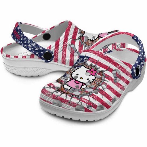 Custom Name Hello Kitty Freedom Splinter Clogs For Kids And Adults