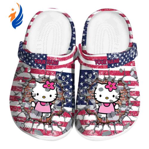 Custom Name Hello Kitty Freedom Splinter Clogs For Kids And Adults