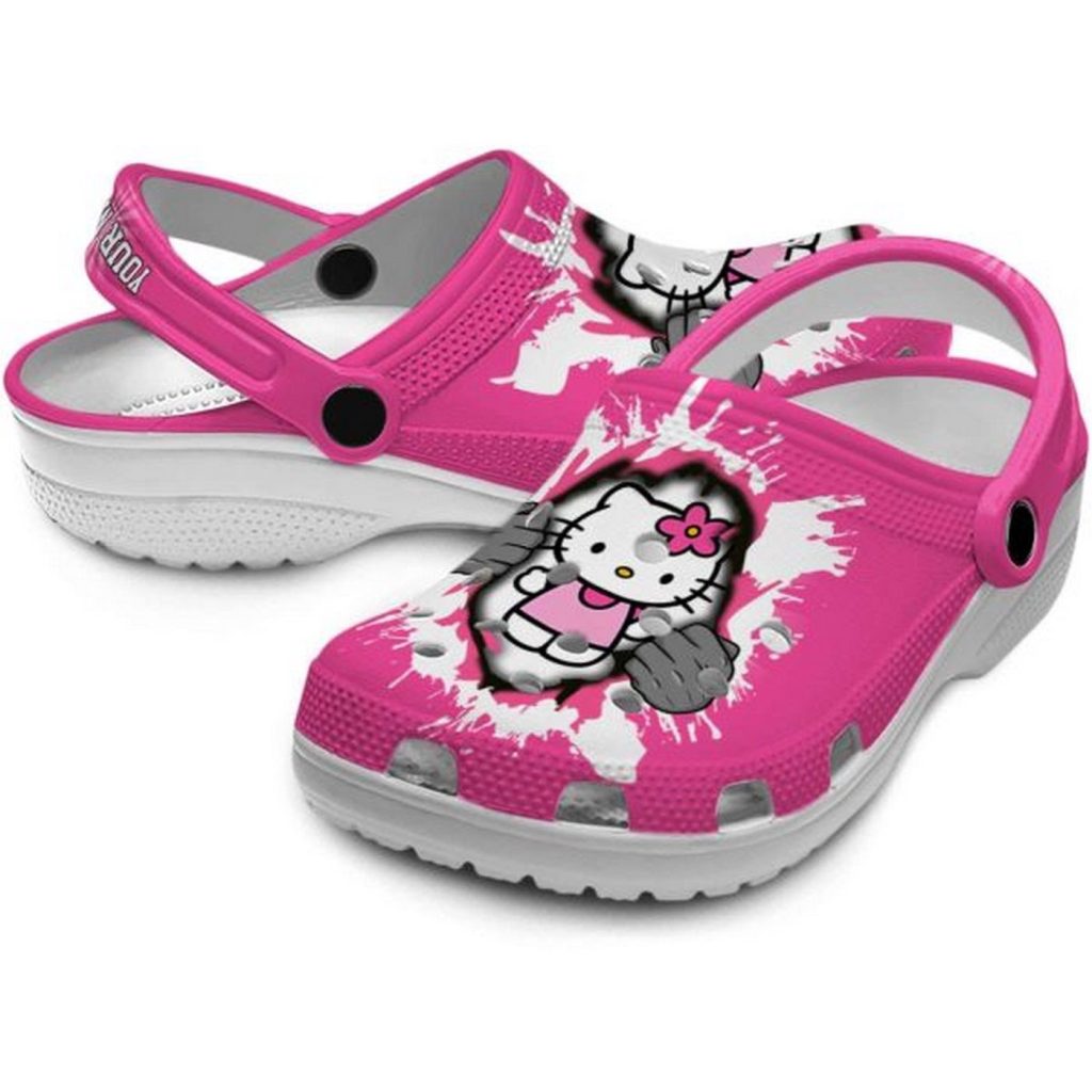 Custom Name Hello Kitty Gripping Hand Clogs For Kids And Adults Custom Name Hello Kitty Gripping Hand Clogs For Kids And Adults