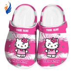 Custom Name Hello Kitty Paint Splater Graphics Clogs For Kids And Adults Custom Name Hello Kitty Paint Splater Graphics Clogs For Kids And Adults