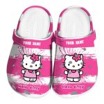 Custom Name Hello Kitty Paint Splater Graphics Clogs For Kids And Adults Custom Name Hello Kitty Paint Splater Graphics Clogs For Kids And Adults