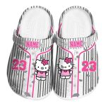Custom Name Hello Kitty Pinstripe Pattern Clogs For Kids And Adults