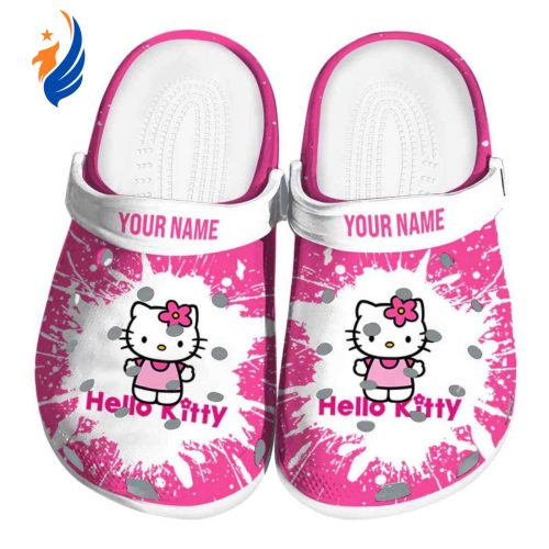 Custom Name Hello Kitty Splash Art Clogs For Kids And Adults