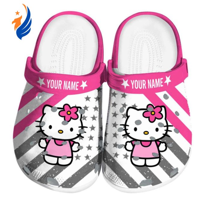 Custom Name Hello Kitty Star Spangled Graphic Clogs For Kids And Adults Custom Name Hello Kitty Star Spangled Graphic Clogs For Kids And Adults