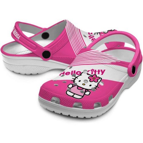 Custom Name Hello Kitty Vibrant Dual Tone Clogs For Kids And Adults