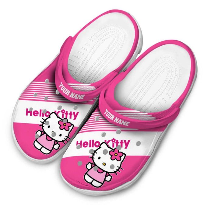 Custom Name Hello Kitty Vibrant Dual Tone Clogs For Kids And Adults