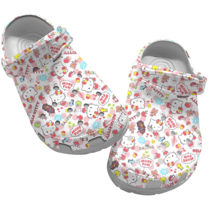 Cute Hello Kitty And Apple Pattern Cloud Clogs For Kids And Adults