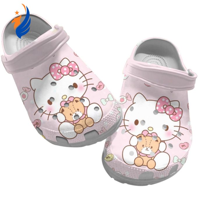 Cute Hello Kitty And Teddy Pink Pastel Clogs For Kids And Adults Cute Hello Kitty And Teddy Pink Pastel Clogs For Kids And Adults