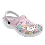 Cute Hello Kitty And Tina Chum Pink Stripes Clogs For Kids And Adults Cute Hello Kitty And Tina Chum Pink Stripes Clogs For Kids And Adults
