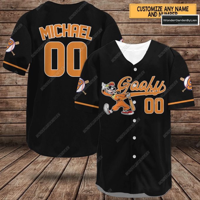 Goofy Baseball Jersey: Fun Disney Cartoon Tee for Kids with Mickey And Friends