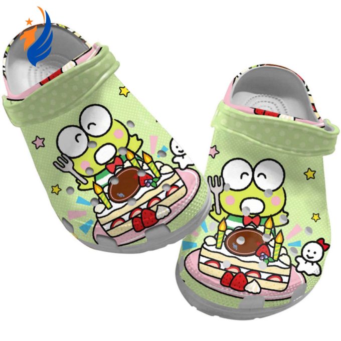 Hello Kitty Happy Birthday Kerokerokeroppi Green Clogs For Kids And Adults Hello Kitty Happy Birthday Kerokerokeroppi Green Clogs For Kids And Adults