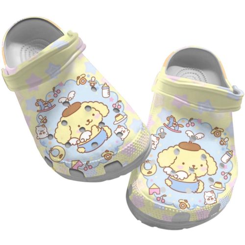 Hello Kitty Happy Cute Litttle Pompompurin Clogs For Kids And Adults