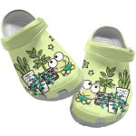 Hello Kitty Happy Kerokerokeroppi Love Nature Green Clogs For Kids And Adults Hello Kitty Happy Kerokerokeroppi Love Nature Green Clogs For Kids And Adults