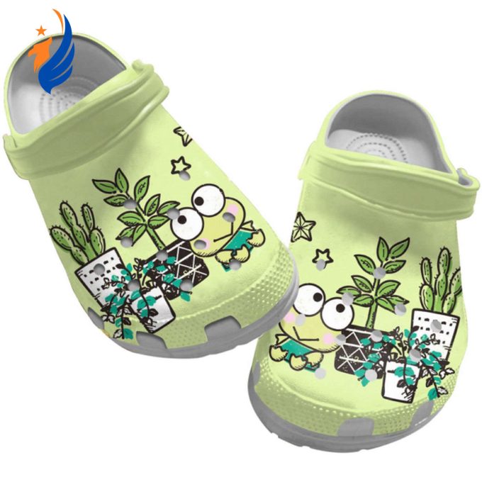 Hello Kitty Happy Kerokerokeroppi Love Nature Green Clogs For Kids And Adults Hello Kitty Happy Kerokerokeroppi Love Nature Green Clogs For Kids And Adults