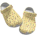 Hello Kitty Happy Pompompurin Pattern Yellow Clogs For Kids And Adults Hello Kitty Happy Pompompurin Pattern Yellow Clogs For Kids And Adults