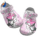 Hello Kitty Kuromi And My Melody Fly With Umbrella Clogs For Kids And Adults Hello Kitty Kuromi And My Melody Fly With Umbrella Clogs For Kids And Adults