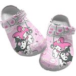 Hello Kitty Kuromi And My Melody Fly With Umbrella Clogs For Kids And Adults Hello Kitty Kuromi And My Melody Fly With Umbrella Clogs For Kids And Adults