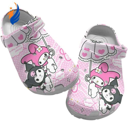 Hello Kitty Kuromi And My Melody Fly With Umbrella Clogs For Kids And Adults