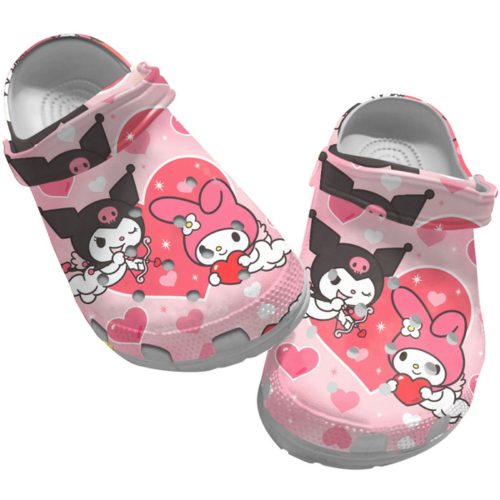 Hello Kitty Kuromi And My Melody Great Heart Pink Clogs For Kids And Adults