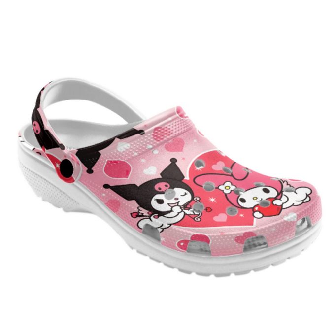 Hello Kitty Kuromi And My Melody Great Heart Pink Clogs For Kids And Adults