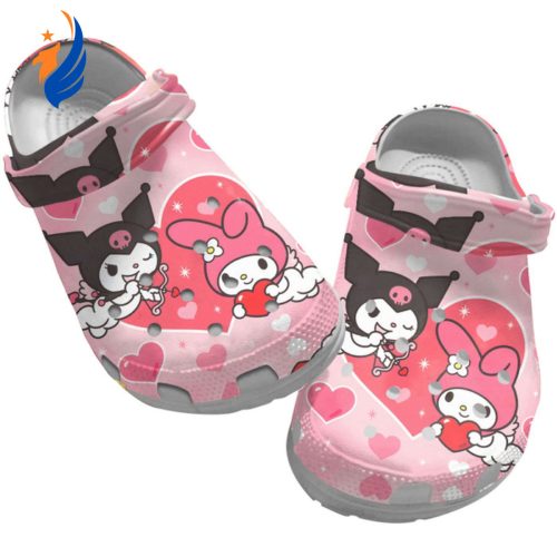 Hello Kitty Kuromi And My Melody Great Heart Pink Clogs For Kids And Adults