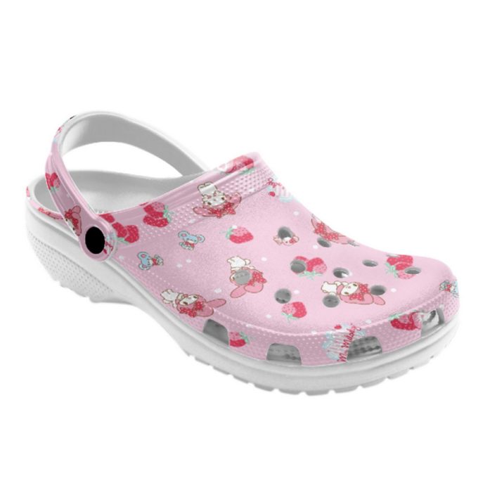 Hello Kitty My Melody And Strawberry Pink Clogs For Kids And Adults