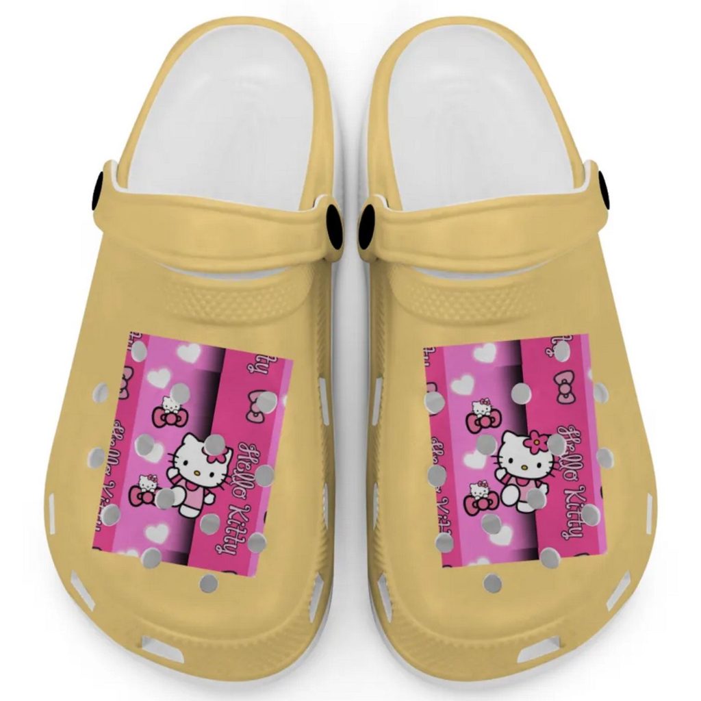 Hello Kitty Pink Stripes Citrus Clogs For Kids And Adults Hello Kitty Pink Stripes Citrus Clogs For Kids And Adults