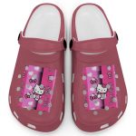 Hello Kitty Pink Stripes Crimson Clogs For Kids And Adults Hello Kitty Pink Stripes Crimson Clogs For Kids And Adults
