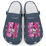 Hello Kitty Pink Stripes Denim Clogs For Kids And Adults Hello Kitty Pink Stripes Denim Clogs For Kids And Adults