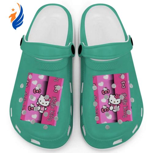 Hello Kitty Pink Stripes Grass Clogs For Kids And Adults