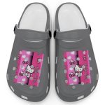 Hello Kitty Pink Stripes Grey Clogs For Kids And Adults