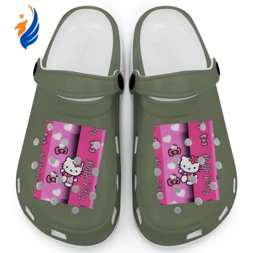 Hello Kitty Pink Stripes Hemp Clogs For Kids And Adults