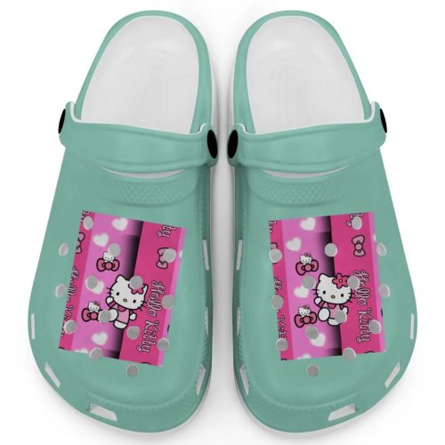 Hello Kitty Pink Stripes Island Reef Clogs For Kids And Adults