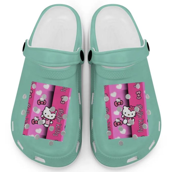 Hello Kitty Pink Stripes Island Reef Clogs For Kids And Adults