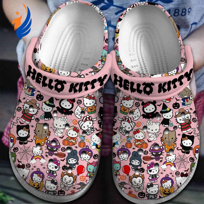 Merry Halloween Hello Kitty Pink Clogs For Kids And Adults Merry Halloween Hello Kitty Pink Clogs For Kids And Adults