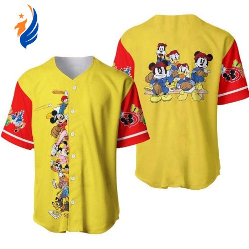 Mickey Mice Pluto Disney Cartoon Baseball Jersey: Perfect Gift for Disney Lovers!