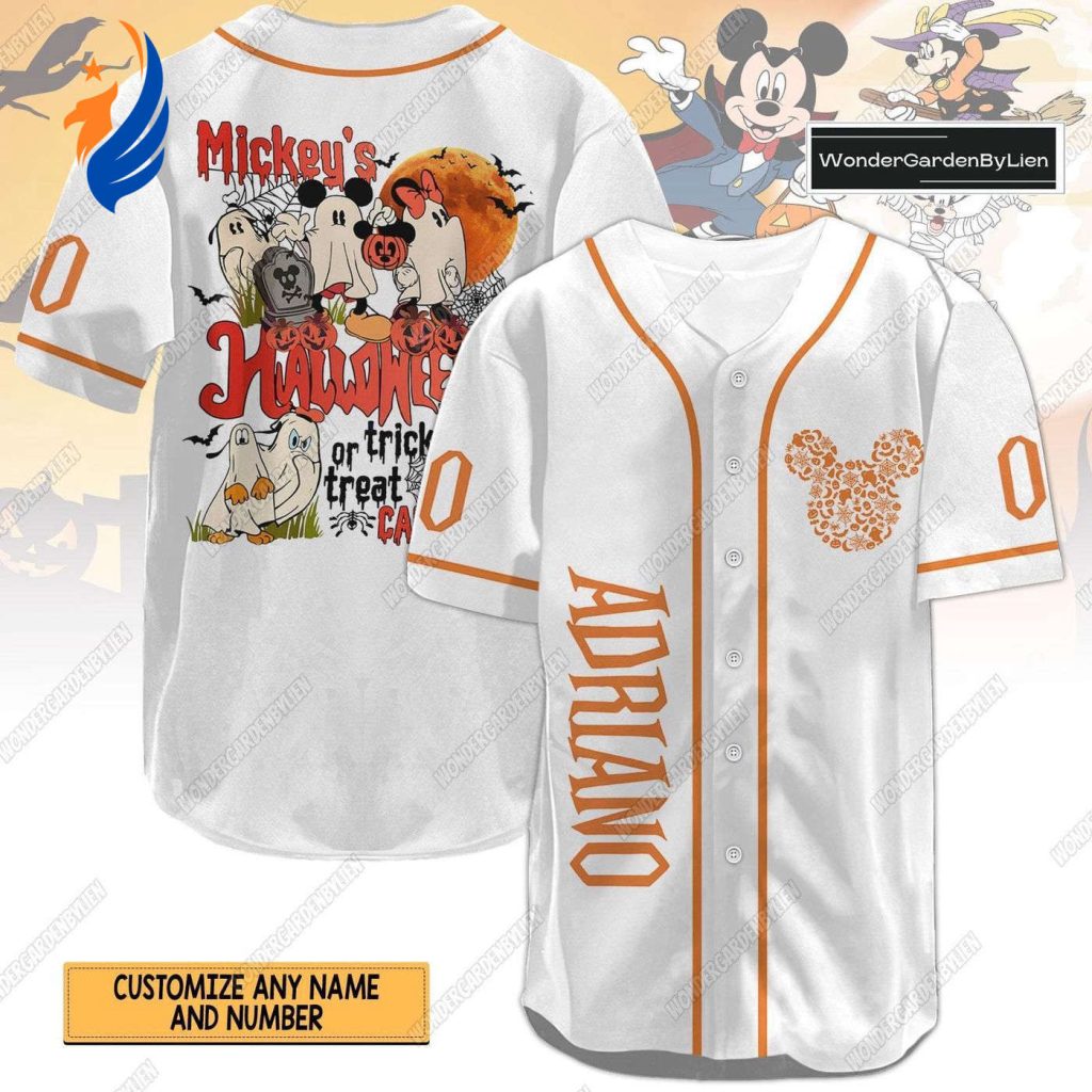 Spooky Season Mickey Ghost Baseball Shirt – Personalized Disney Halloween Jersey Perfect Magic Kingdom Gift for Kids Spooky Season Mickey Ghost Baseball Shirt – Personalized Disney Halloween Jersey Perfect Magic Kingdom Gift for Kids