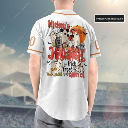 Spooky Season Mickey Ghost Baseball Shirt – Personalized Disney Halloween Jersey Perfect Magic Kingdom Gift for Kids