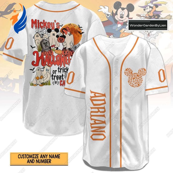 Spooky Season Mickey Ghost Baseball Shirt – Personalized Disney Halloween Jersey Perfect Magic Kingdom Gift for Kids