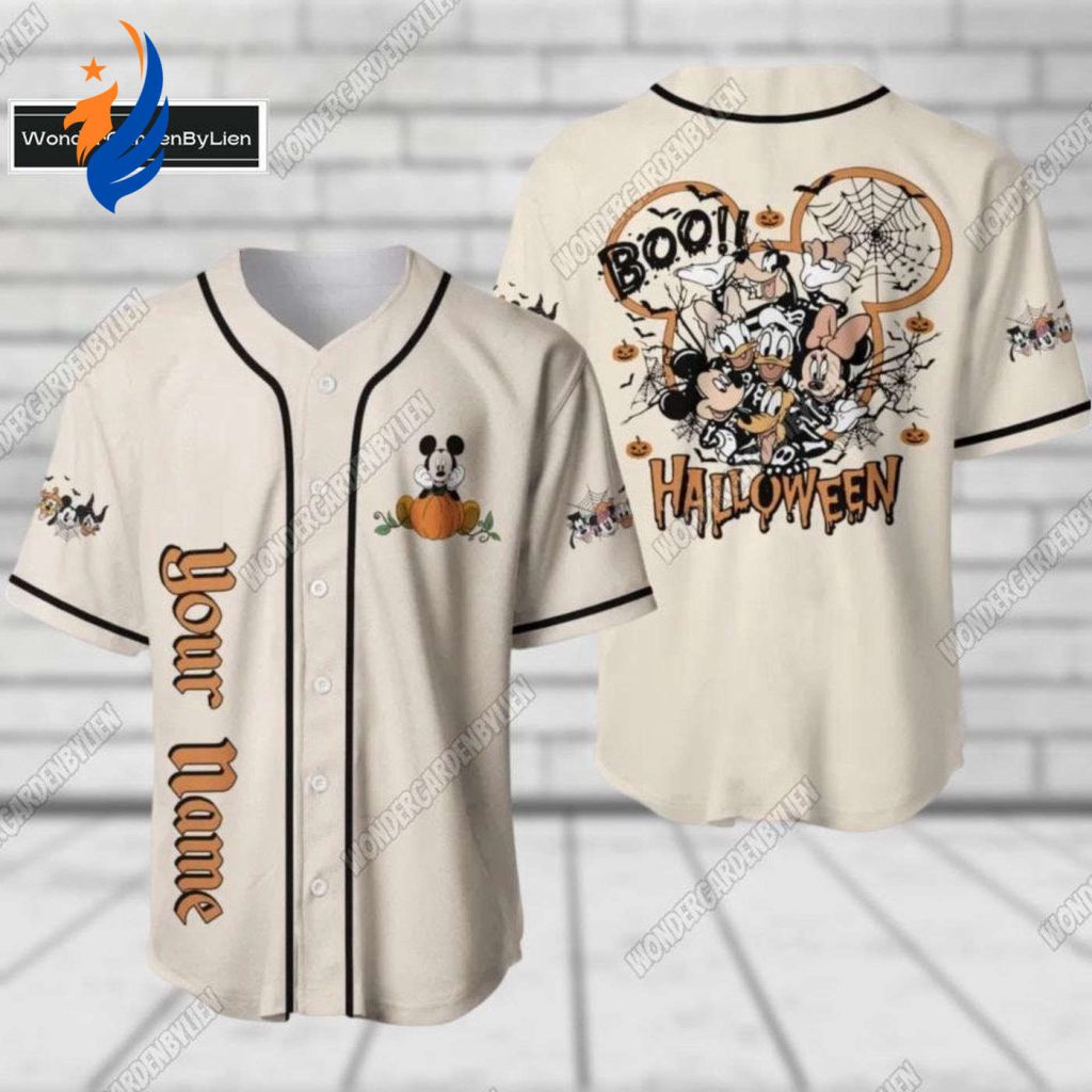 Personalized Mickey Halloween Shirt – Spooky Disney Cartoon Baseball Jersey for Magic Kingdom Personalized Mickey Halloween Shirt – Spooky Disney Cartoon Baseball Jersey for Magic Kingdom