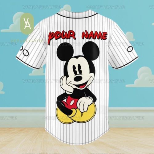 Personalized Mickey Mouse Baseball Jersey: Disney Magic Kingdom Shirt for Kids – Cute Cartoon Gift
