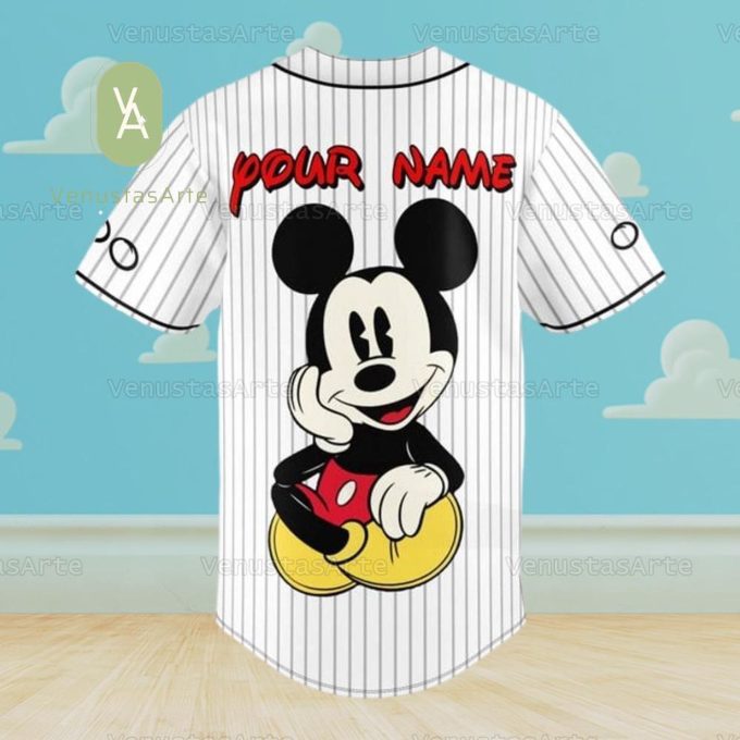 Personalized Mickey Mouse Baseball Jersey: Disney Magic Kingdom Shirt for Kids – Cute Cartoon Gift