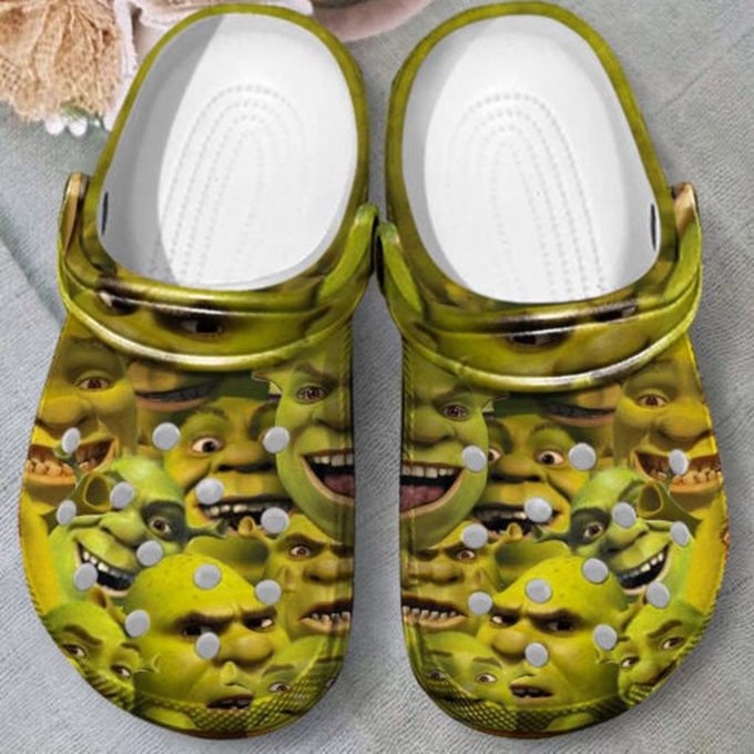 Shrek Full Face ArtClogs – Comfortable Water Shoes Clogsband Clog for Ultimate Style & Comfort