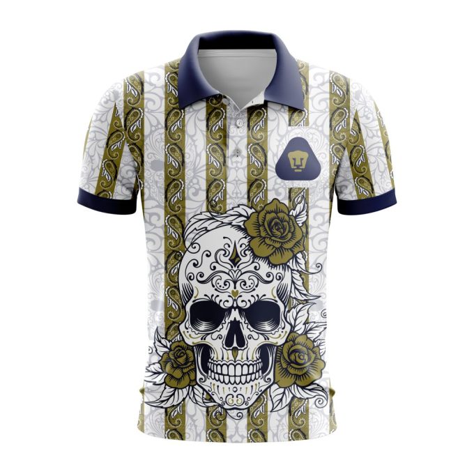 LIGA MX Pumas UNAM Special Dia De Muertos Design Polo Gift for Men Women LIGA MX Pumas UNAM Special Dia De Muertos Design Polo Gift for Men Women