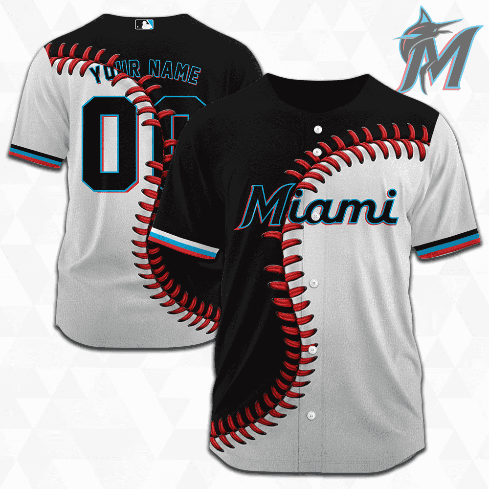 MLB Miami Marlins Personalized Mix Baseball Jersey Gift for Men Women MLB Miami Marlins Personalized Mix Baseball Jersey Gift for Men Women