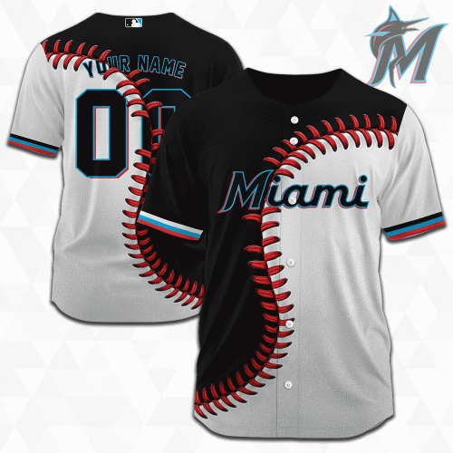 MLB Miami Marlins Personalized Mix Baseball Jersey Gift for Men Women